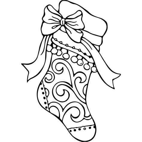 free printable christmas stocking coloring page